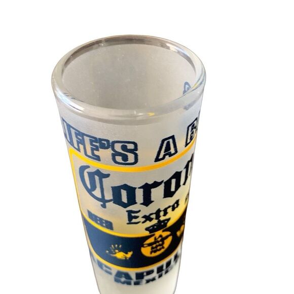 Pre Owned Corona Extra Tall Shot Glass Shooter Acapulco Life’s A Beer Cheers - Picture 3 of 12